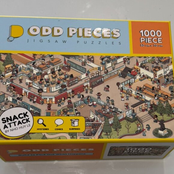 Odd Pieces Jigsaw Puzzle | Snack Attack | 1000pc MYSTERY Puzzle - Picture 1 of 6